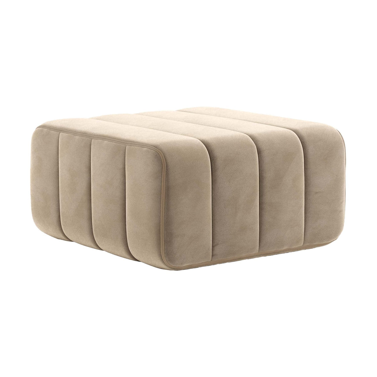 Module en velours Barcelone gris 68x68x34cm Curt - Ambivalenz