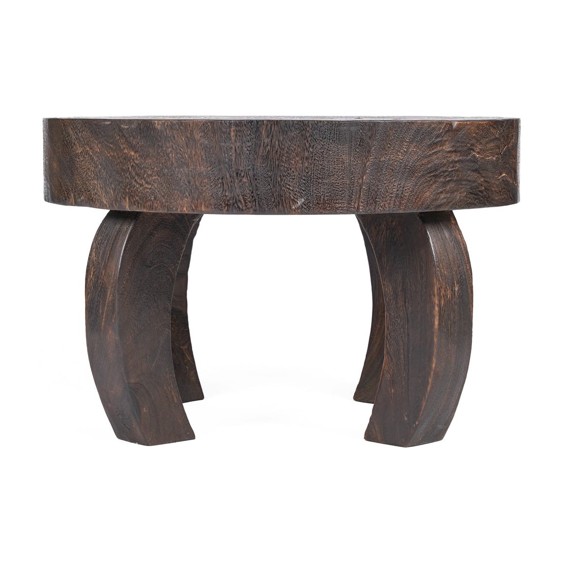 Table basse ronde en bois de manguier massif marron foncé 70x70x45cm Octo Chic - Bazar Bizar — vue 4