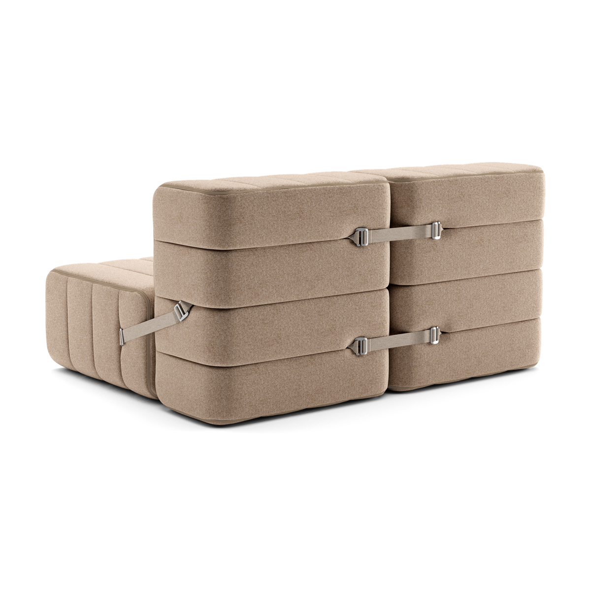Canapé 2 places en tissu Dama en laine recyclée beige 136x102x68cm Curt - Ambivalenz — vue 6