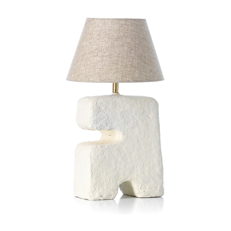 Lampe de table en papier mâché blanc 25cm L'Objet - Bazar Bizar