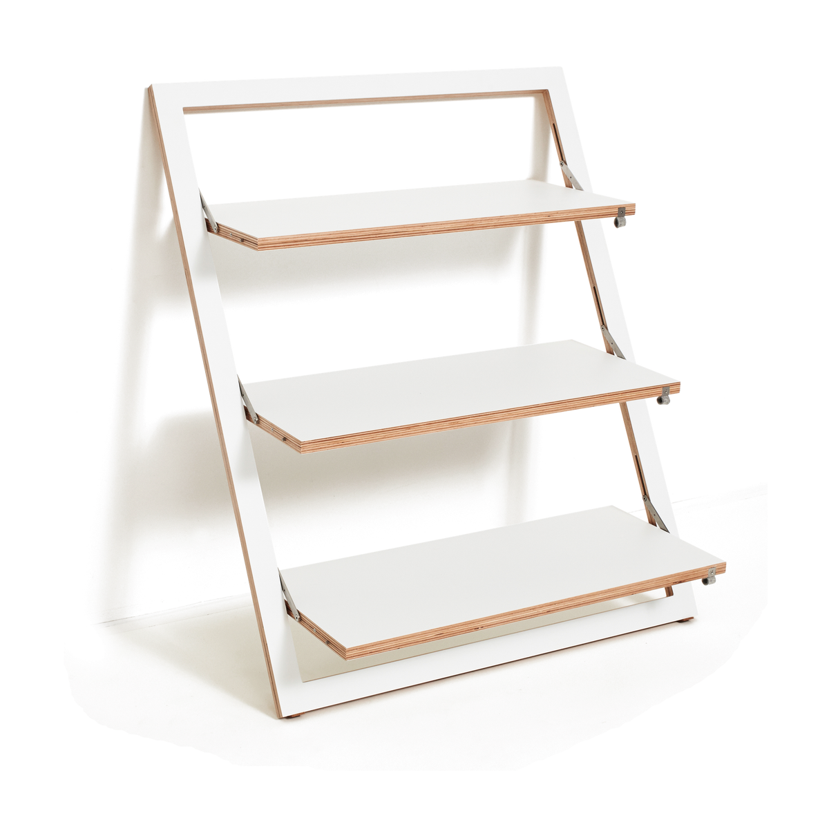 Triple étagère murale en bouleau blanc 90x58x80cm Fläpps - Ambivalenz