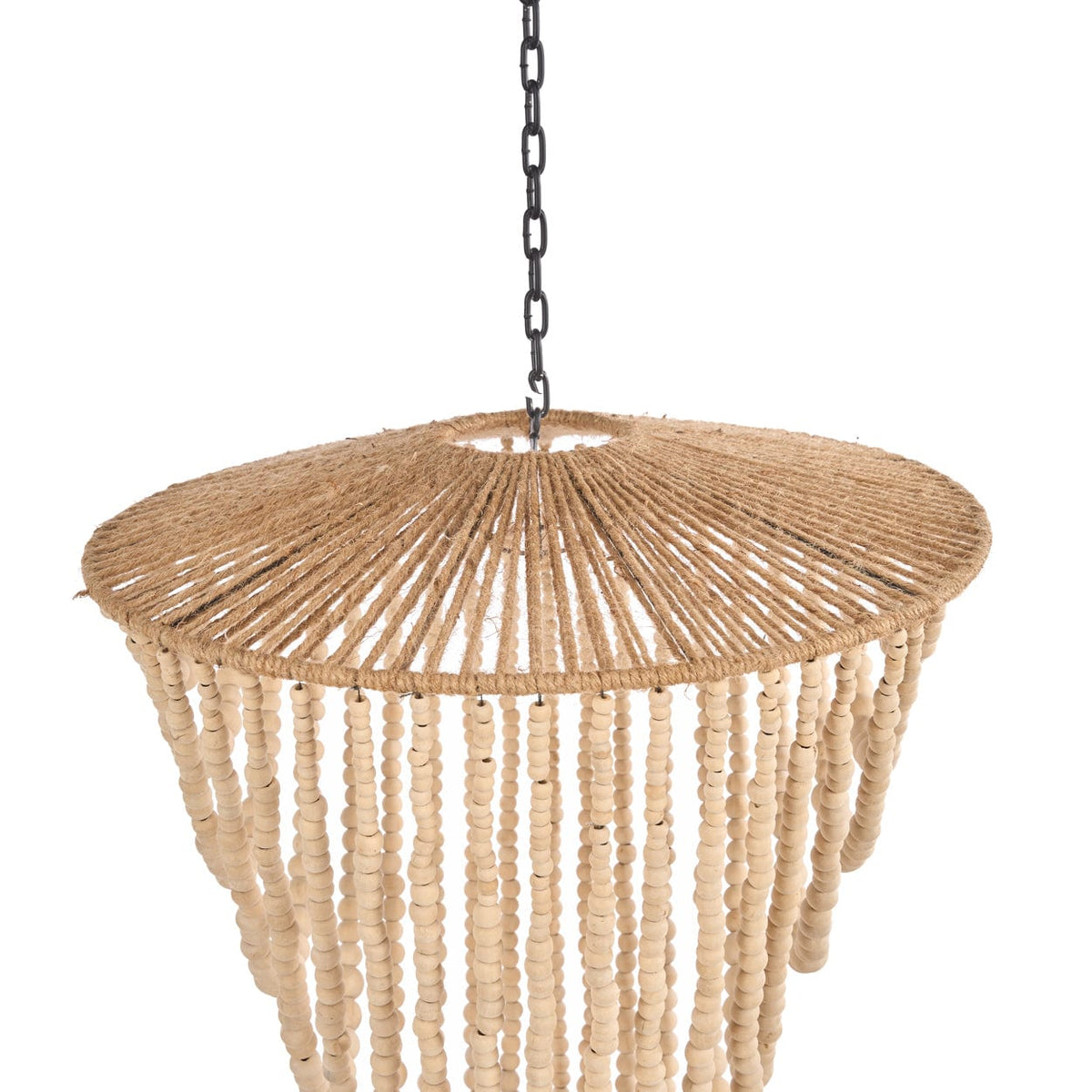 Lustre en perles de bois naturel 47cm Wooden Bead - Bazar Bizar — vue 6