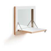 Étagère et miroir murale en bouleau blanc 40x31x40cm Fläpps - Ambivalenz