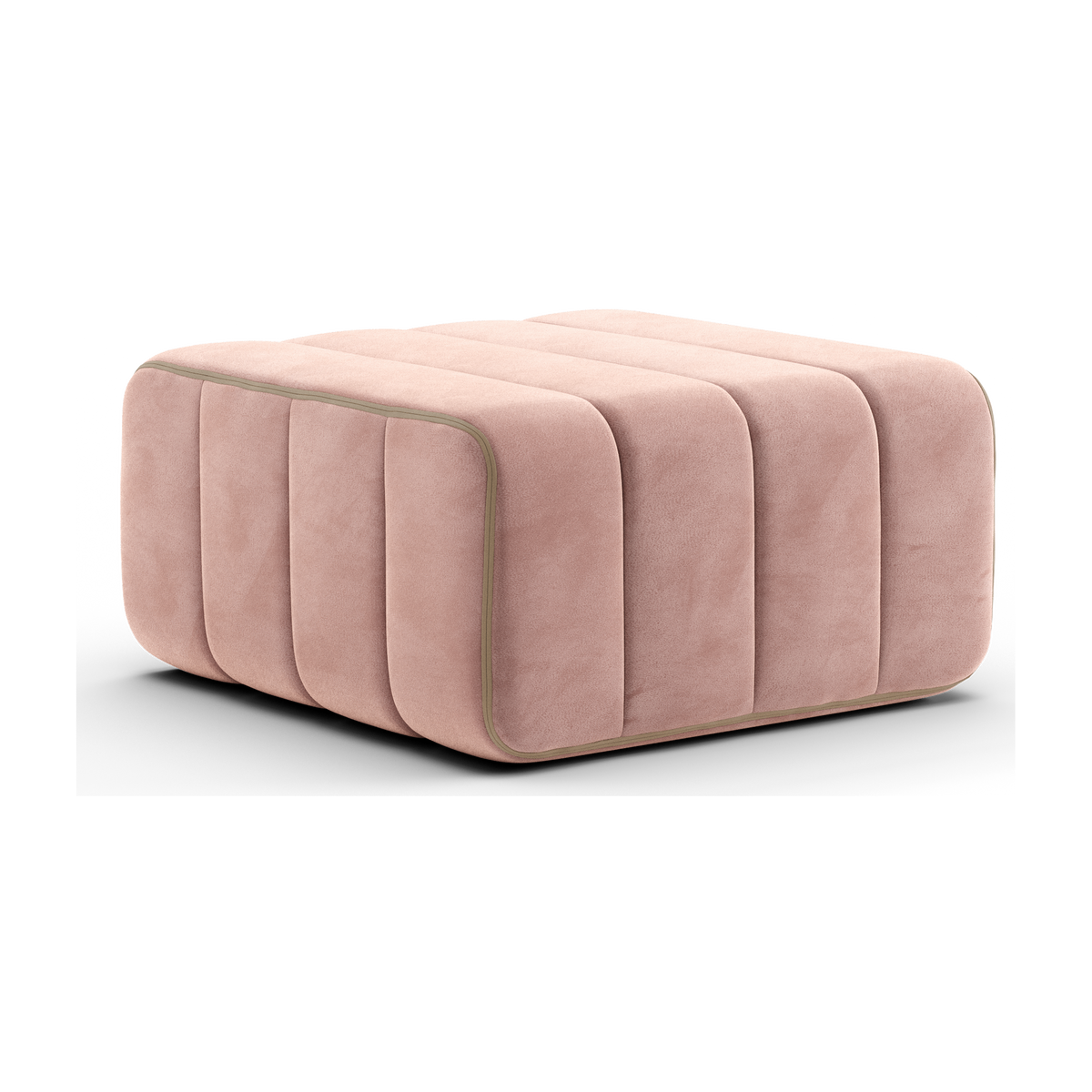 Module en tissu velours Barcelone rose 68x68x34cm Curt - Ambivalenz