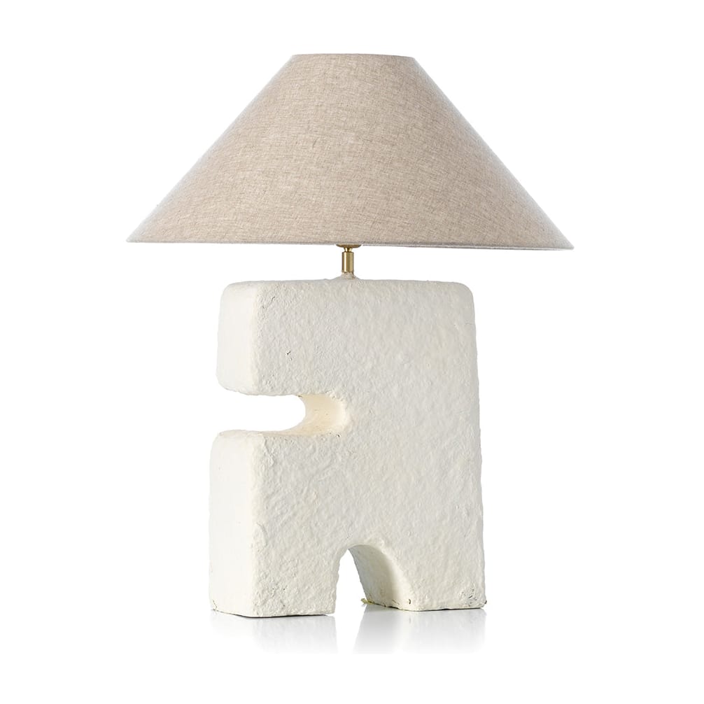 Lampe de table en papier mâché blanc 40cm L'Objet - Bazar Bizar