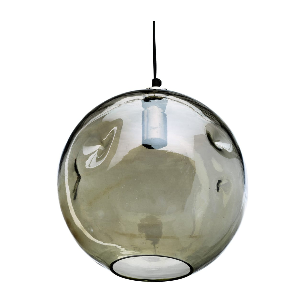 Suspension ronde en verre recyclé teinté vert pâle 29cm Bubbella - Bazar Bizar — vue 2