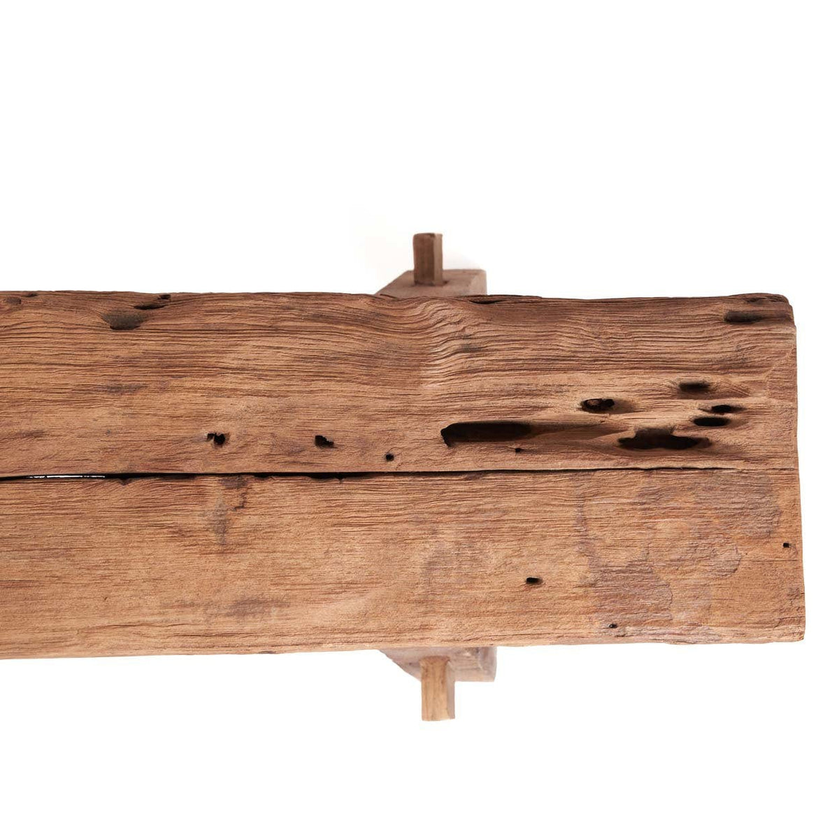 Banc en teck massif naturel marron 150x25x50cm Beauteous Rustic - Bazar Bizar — vue 8