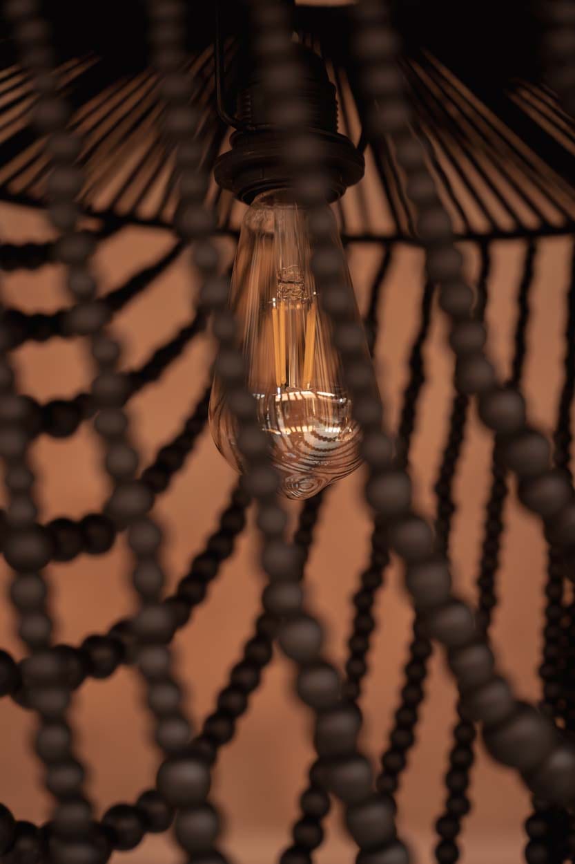 Lustre en perles de bois noir 47cm Wooden Bead - Bazar Bizar — vue 3