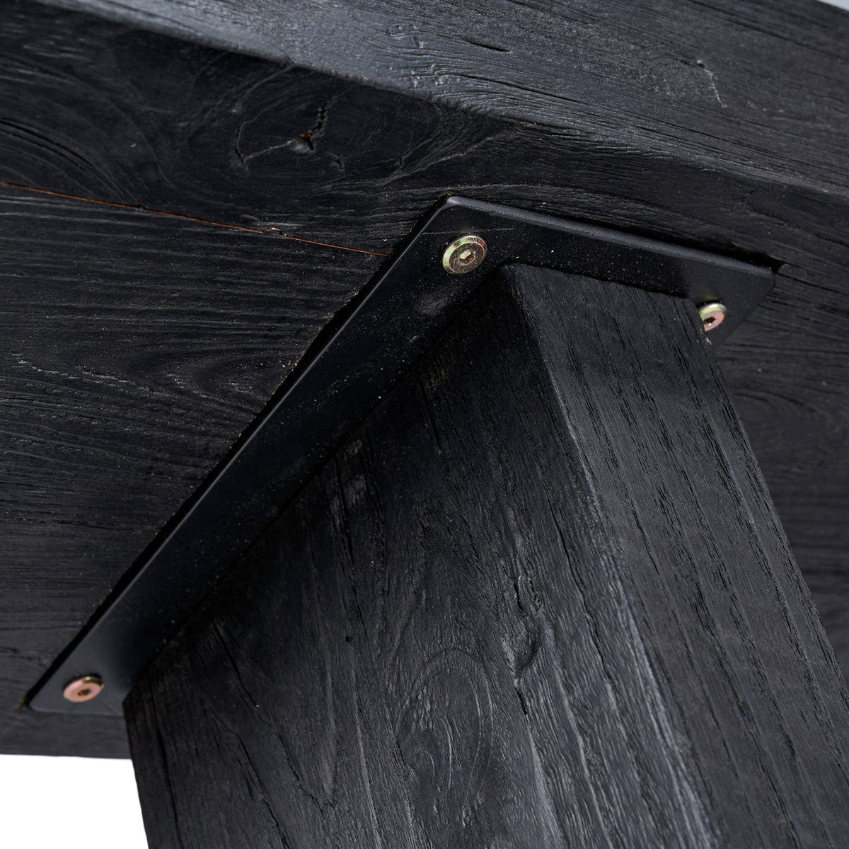 Console en teck massif noir 30x86x87cm Stance - Bazar Bizar — vue 7