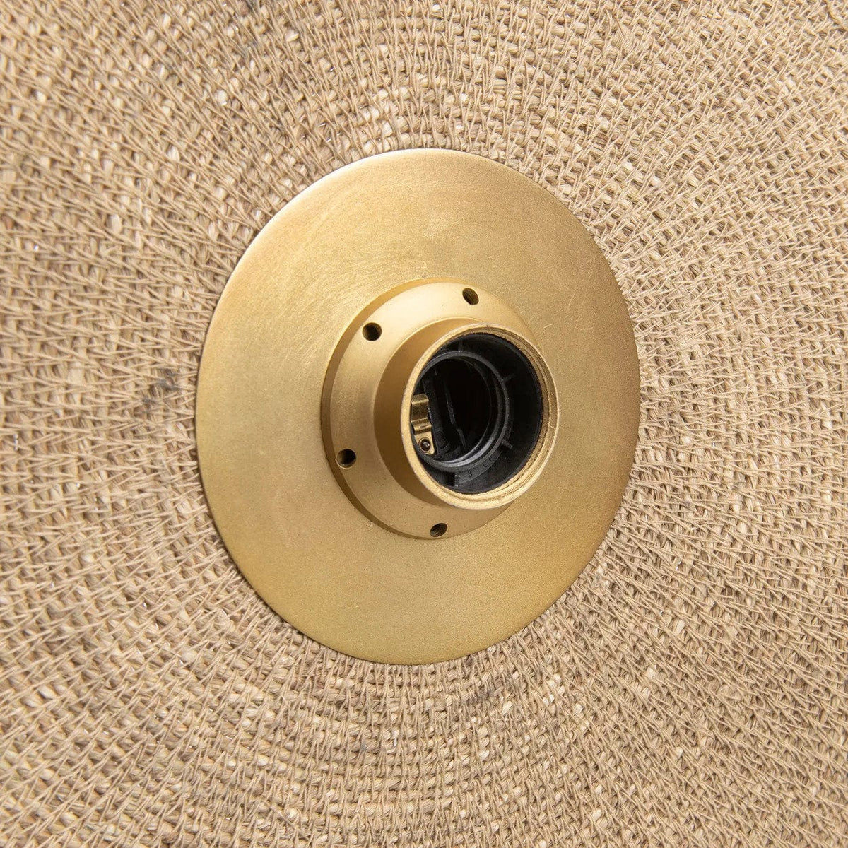 Applique murale ronde en fer finition laiton et fibres naturelles beige 46x46cm Let's Groove - Bazar Bizar — vue 4