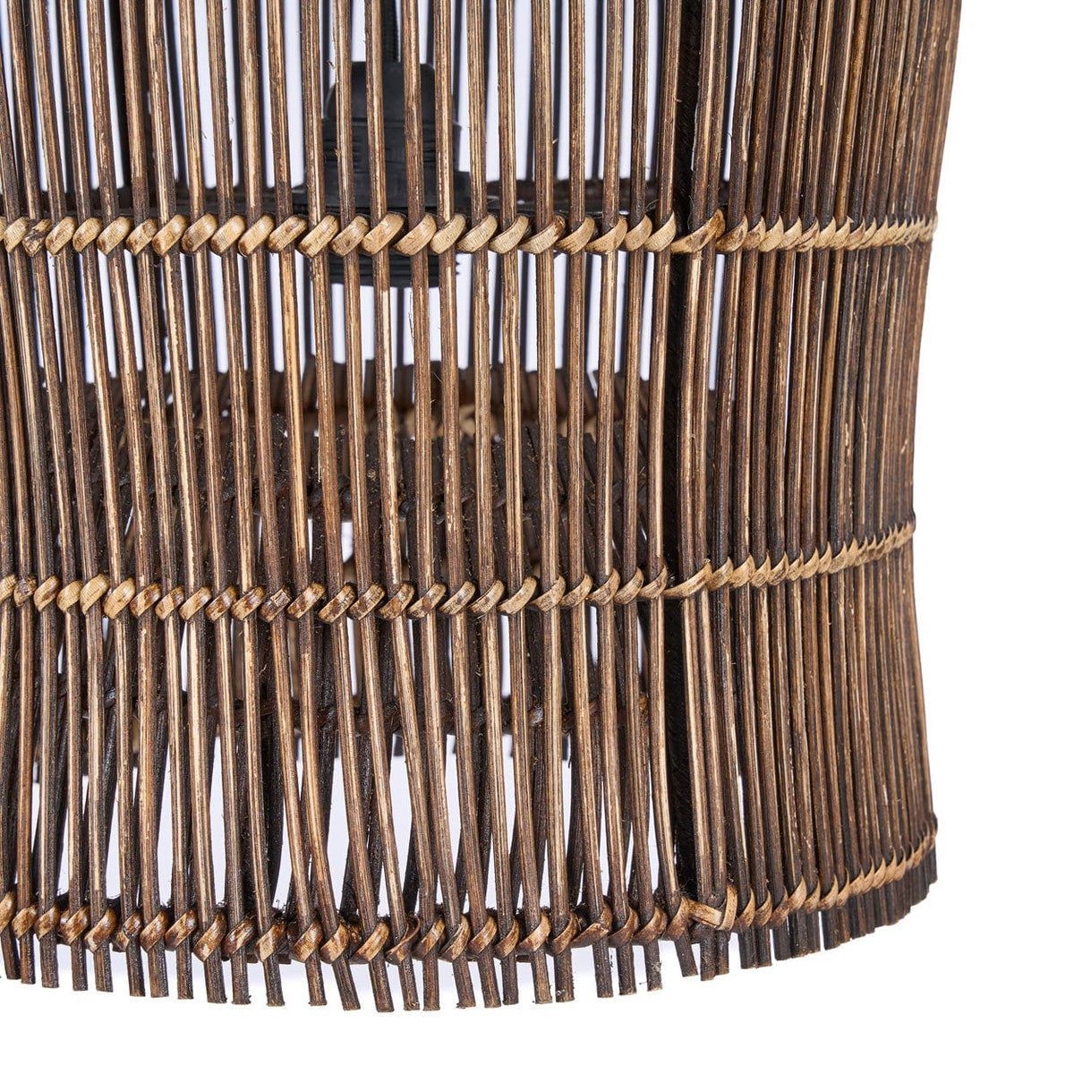 Suspension en bambou tressé brun foncé 30cm Woven Bell - Bazar Bizar — vue 9