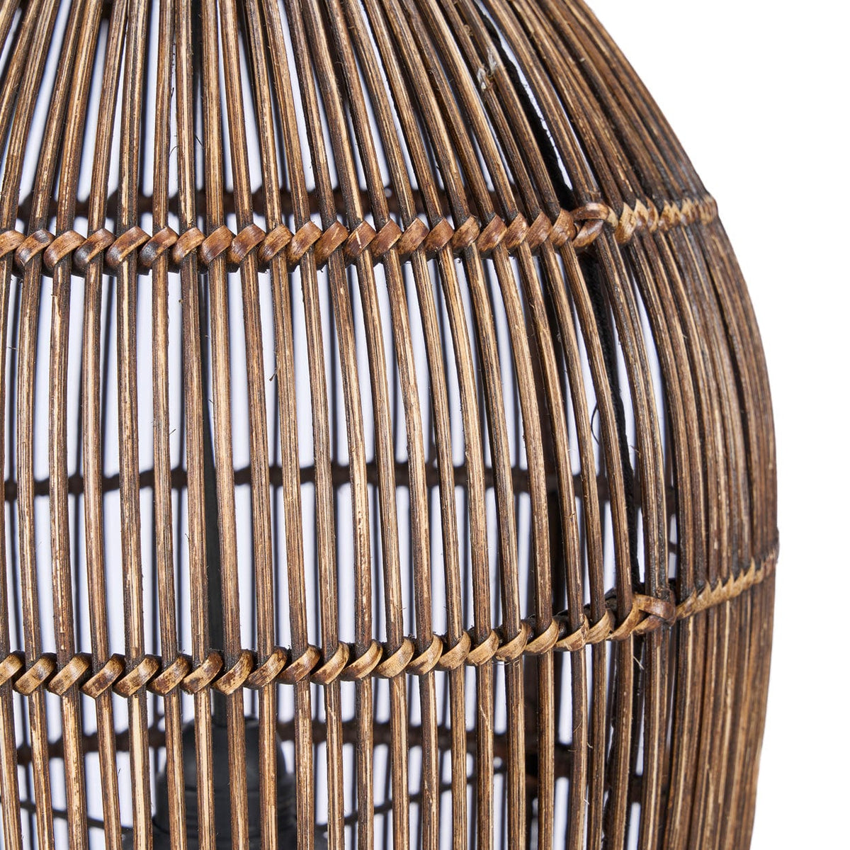 Suspension en bambou tressé brun foncé 30cm Woven Bell - Bazar Bizar — vue 8