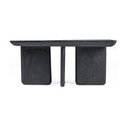 Table basse rectangulaire en bois de manguier massif noir 100x50x45cm Obsidian - Bazar Bizar