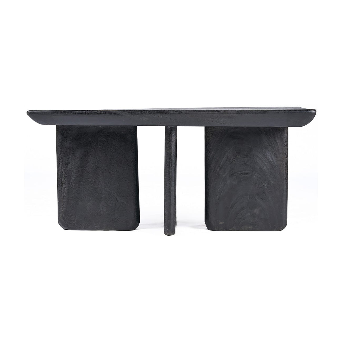 Table basse rectangulaire en bois de manguier massif noir 100x50x45cm Obsidian - Bazar Bizar