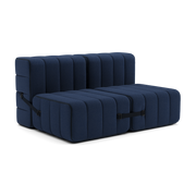 Canapé 2 places en tissu Jet bleu nuit 136x102x68cm Curt - Ambivalenz