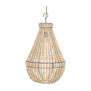 Lustre en perles de bois naturel 40cm Teardrop - Bazar Bizar