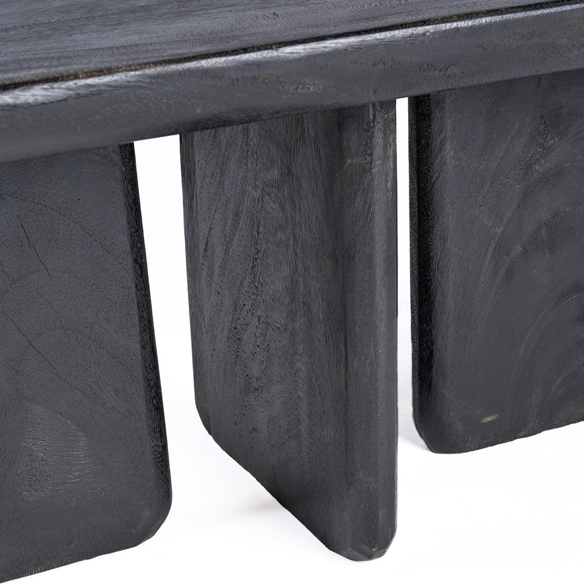 Table basse rectangulaire en bois de manguier massif noir 100x50x45cm Obsidian - Bazar Bizar — vue 8