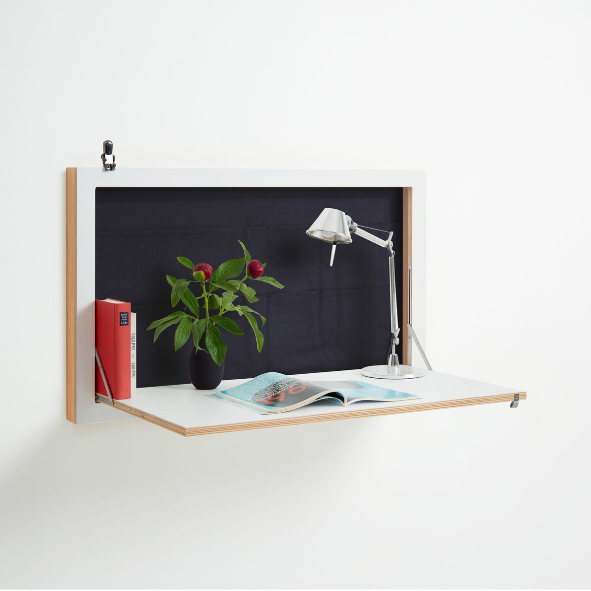 Secrétaire mural en bouleau blanc 60x55x100cm Fläpps - Ambivalenz — vue 2