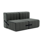 Canapé 2 places en tissu Sera en laine grise 136x102x68cm Curt - Ambivalenz