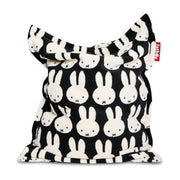 Pouf pour enfant en tissu doux noir et blanc 155x120x2cm Original Slim Teddy x Miffy - Fatboy