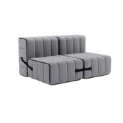 Canapé 2 places en tissu Jet gris foncé 136x102x68cm Curt - Ambivalenz