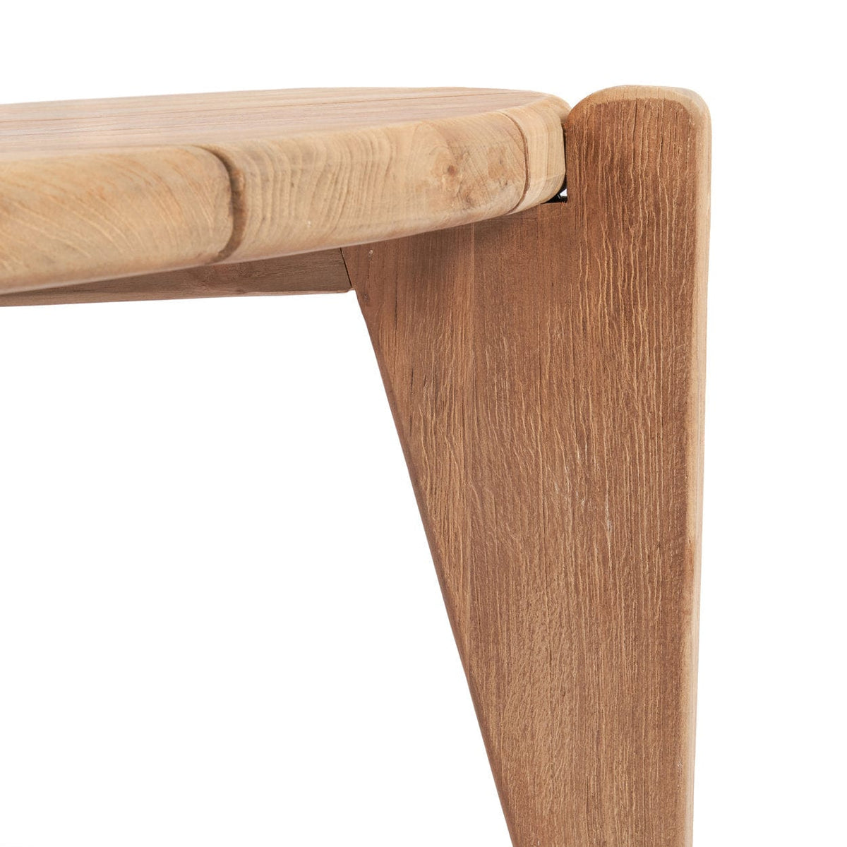 Table basse de jardin ronde en teck massif recyclé naturel 70x70x35cm Seseh - Bazar Bizar — vue 5