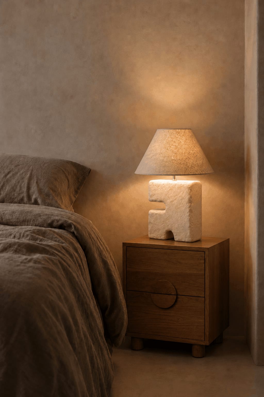 Lampe de table en papier mâché blanc 32cm L'Objet - Bazar Bizar — vue 2