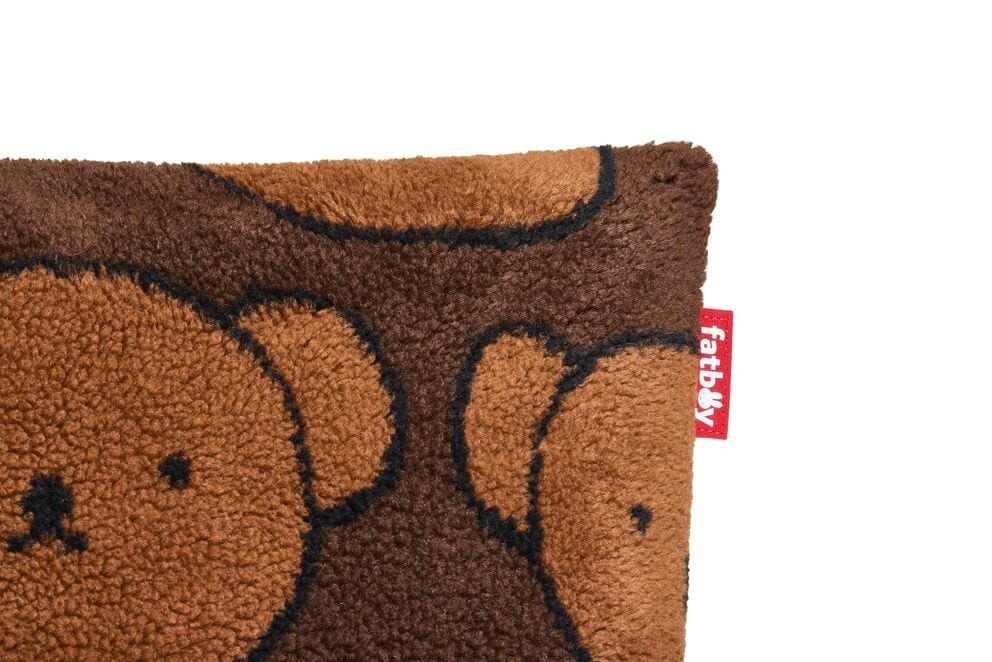 Coussin carré en tissu doux marron 50x50cm Square Pillow Teddy x Boris - Fatboy — vue 4