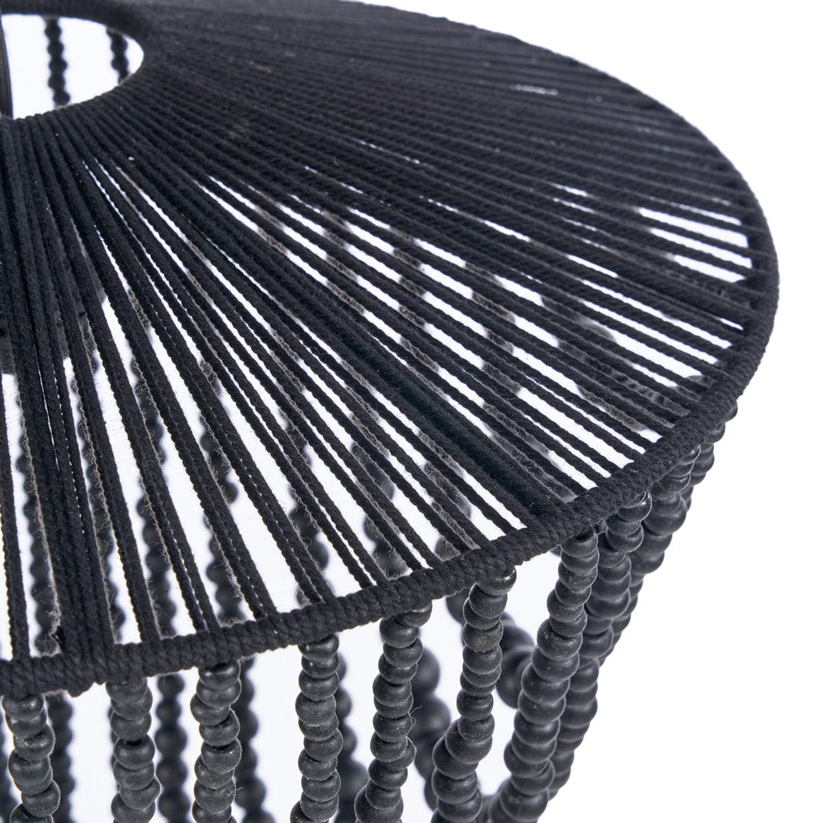 Lustre en perles de bois noir 47cm Wooden Bead - Bazar Bizar — vue 9