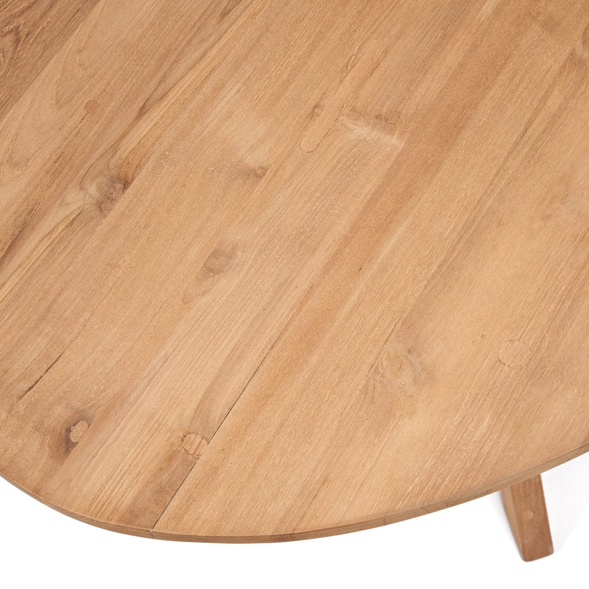 Table à manger ovale en teck massif naturel marron 225x115x78cm Kulala - Bazar Bizar — vue 4