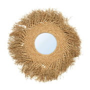 Miroir rond en fibre naturelle marron 5cm Early Monday - Bazar Bizar