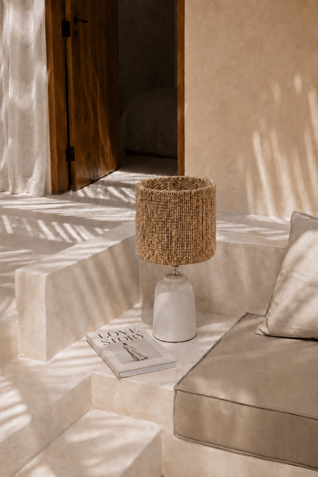 Abat-jour en jonc de mer beige 30cm Chalki - Bazar Bizar — vue 2