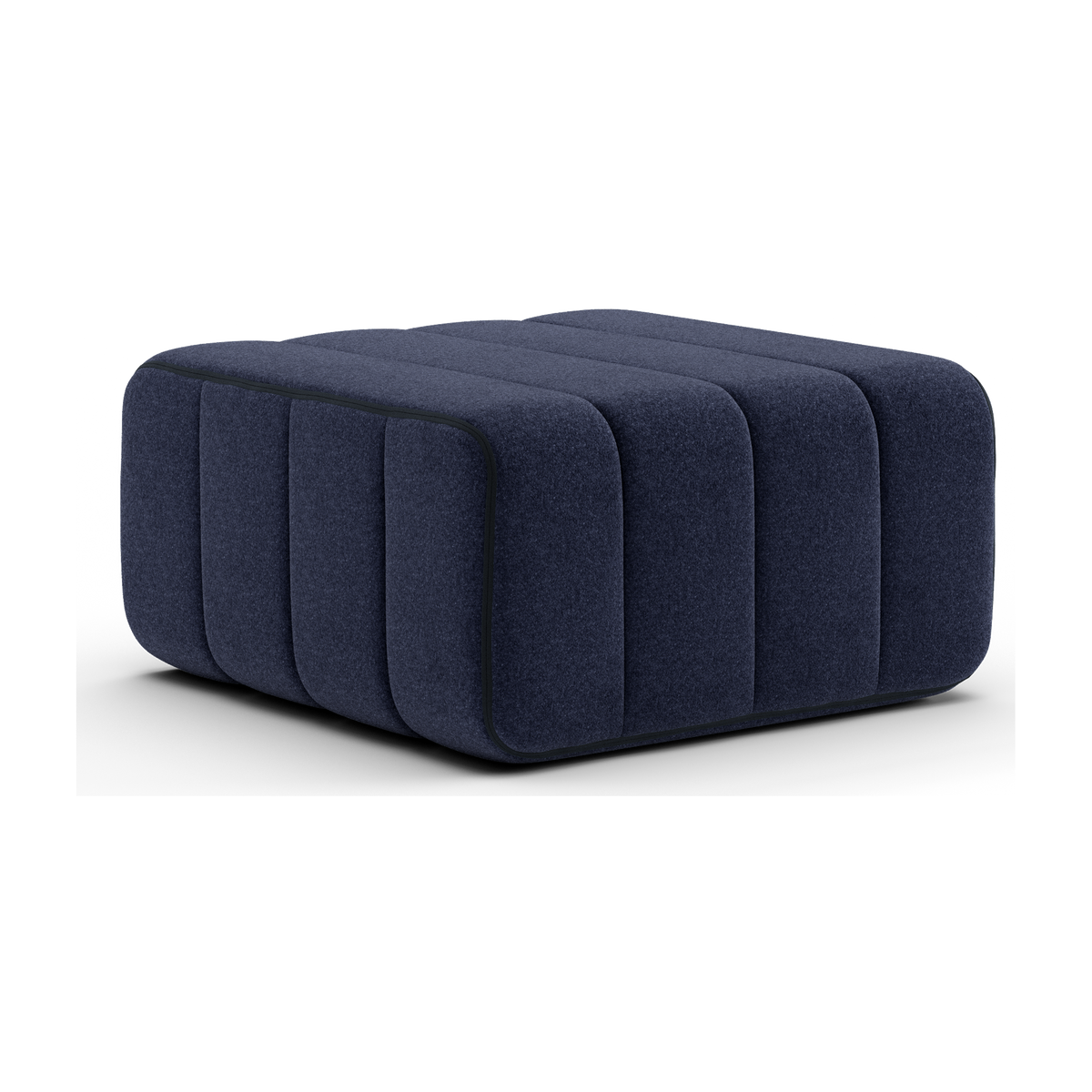Module en tissu velours Barcelone bleu nuit 68x68x34cm Curt - Ambivalenz