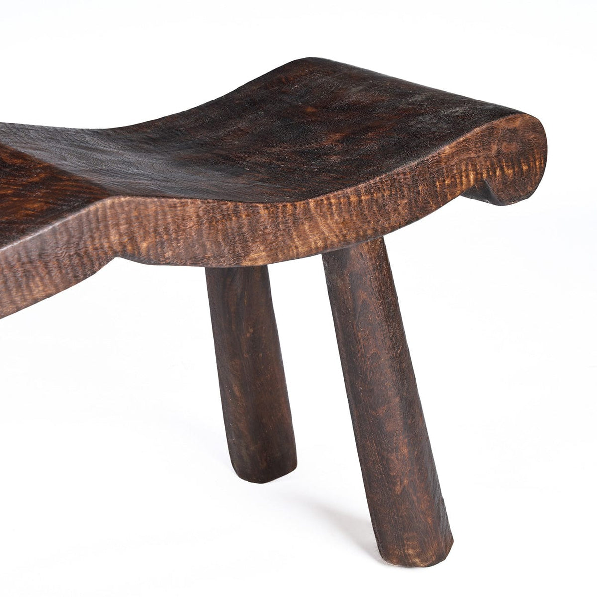 Banc en bois de manguier massif marron foncé 155x35x50cm Lombok Wave - Bazar Bizar — vue 7