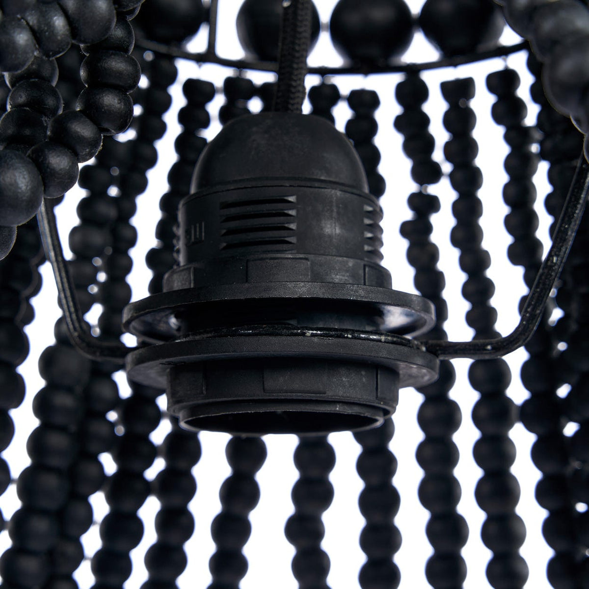 Lustre en perles de bois noir 40cm Teardrop - Bazar Bizar — vue 5