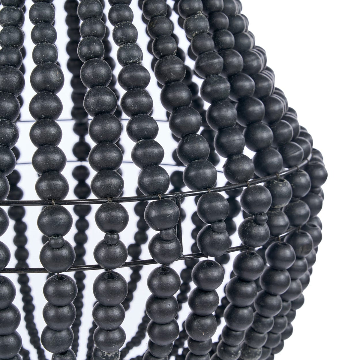 Lustre en perles de bois noir 40cm Teardrop - Bazar Bizar — vue 4