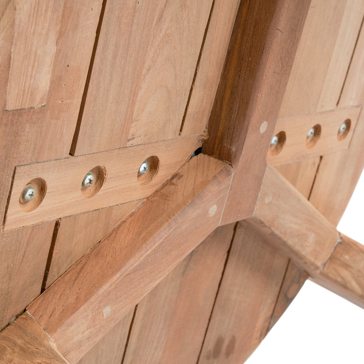 Table basse de jardin ronde en teck massif recyclé naturel 50x50x30cm Seseh - Bazar Bizar — vue 10