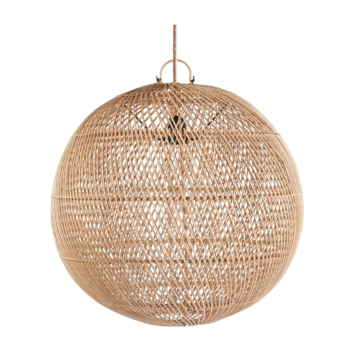 Suspension ronde en rotin tressé naturel 50cm Bubble - Bazar Bizar