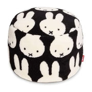 Pouf rond pour enfant en tissu doux noir et blanc 50x50x35cm Point Teddy x Miffy - Fatboy