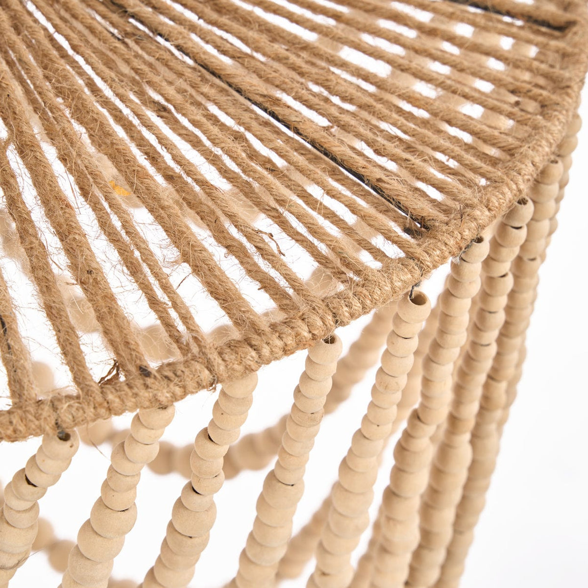 Lustre en perles de bois naturel 47cm Wooden Bead - Bazar Bizar — vue 9