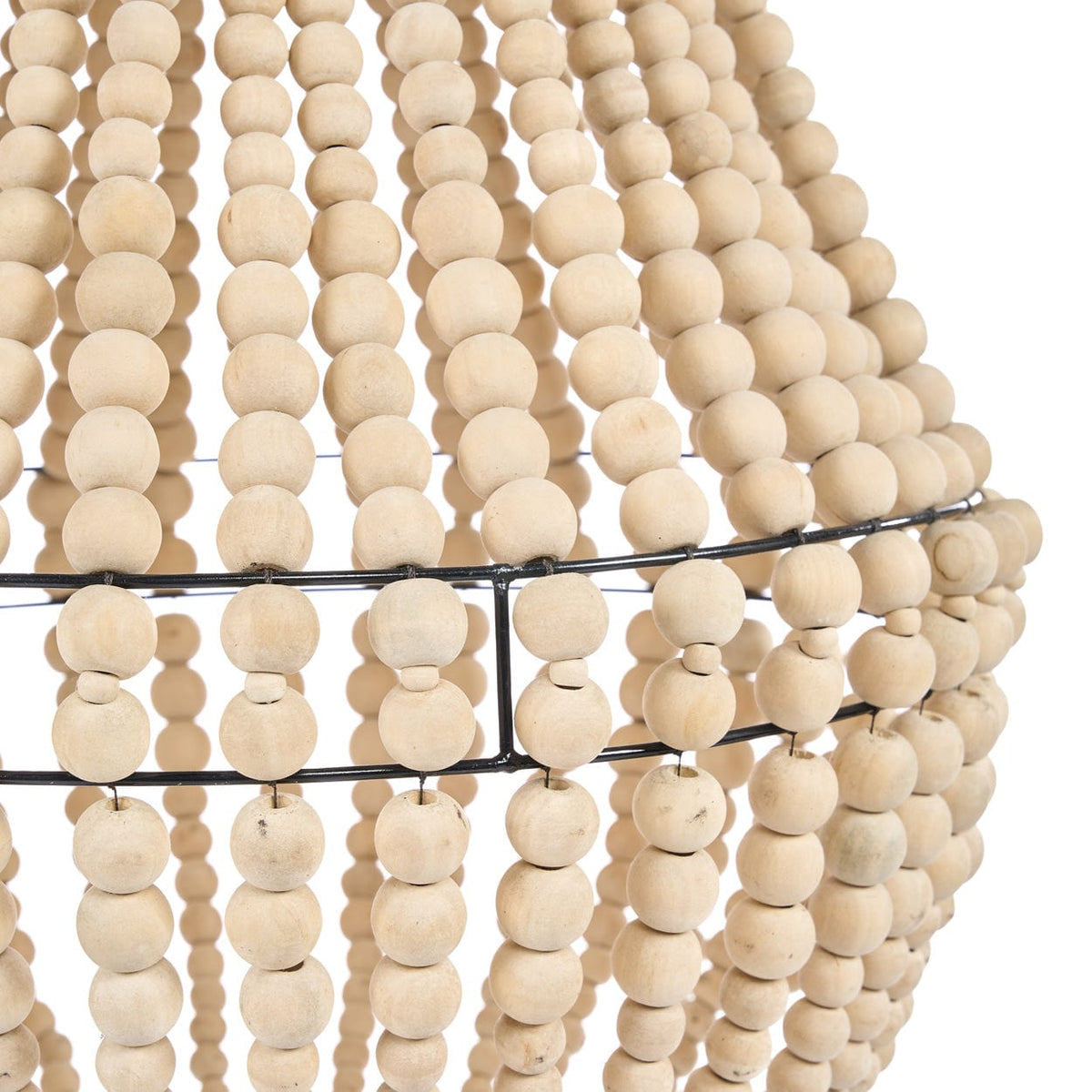 Lustre en perles de bois naturel 40cm Teardrop - Bazar Bizar — vue 10