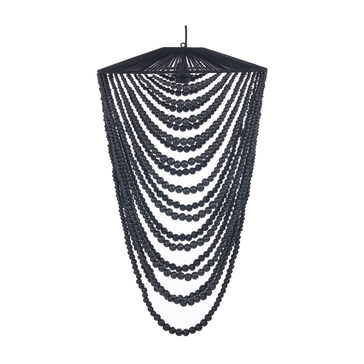 Lustre en perles de bois noir 47cm Wooden Bead - Bazar Bizar — vue 7