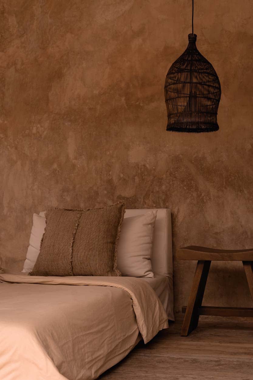 Suspension en bambou tressé brun foncé 30cm Woven Bell - Bazar Bizar — vue 2