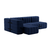 Canapé en tissu Jet bleu foncé 238x170x68cm Curt - Ambivalenz