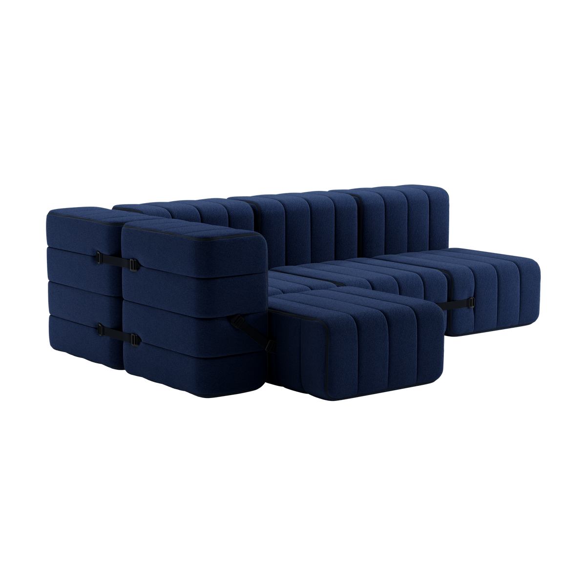 Canapé en tissu Jet bleu foncé 238x170x68cm Curt - Ambivalenz