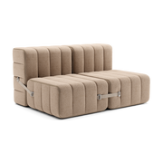 Canapé 2 places en tissu Dama en laine recyclée beige 136x102x68cm Curt - Ambivalenz