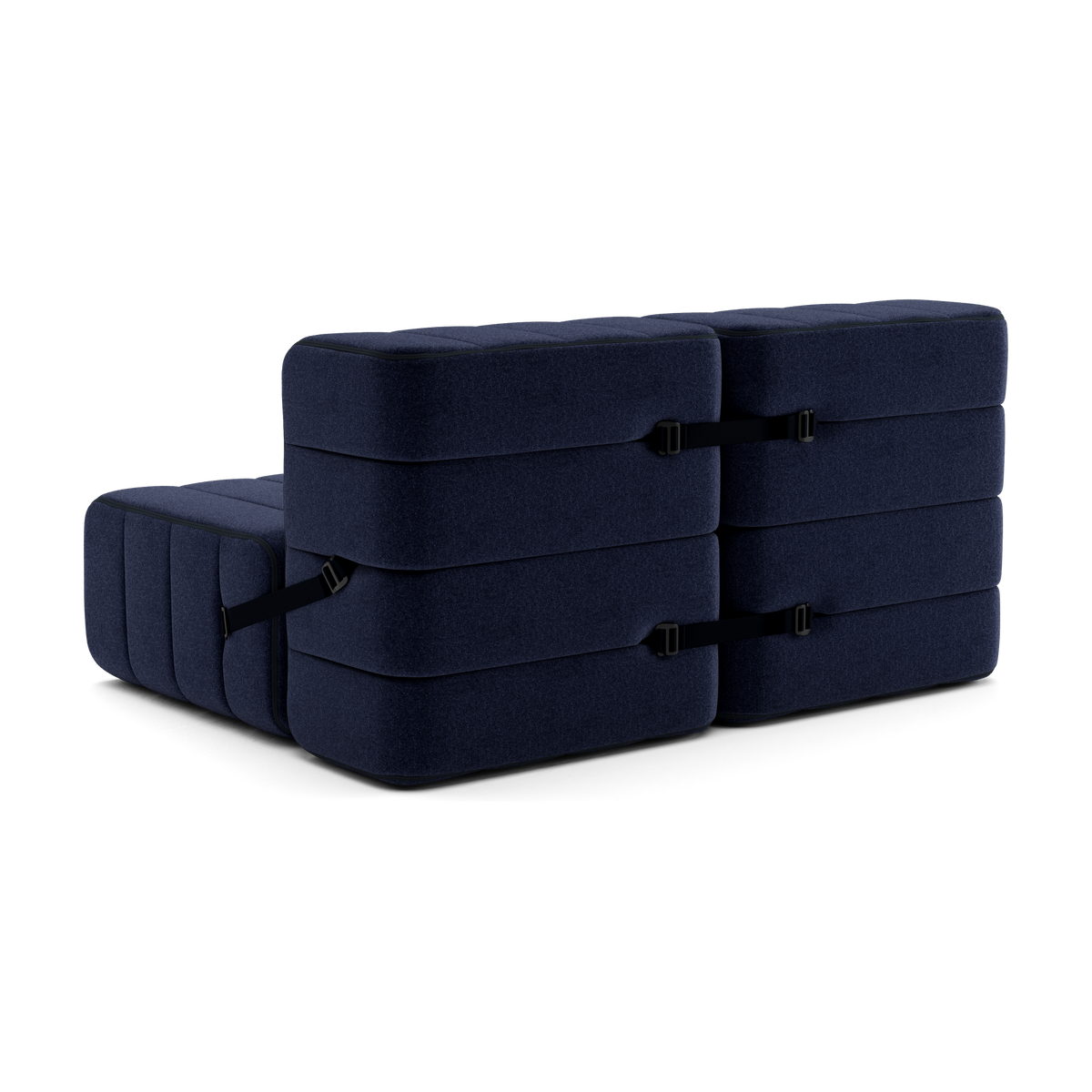Canapé 2 places en tissu Dama en laine recyclée bleu nuit 136x102x68cm Curt - Ambivalenz — vue 6