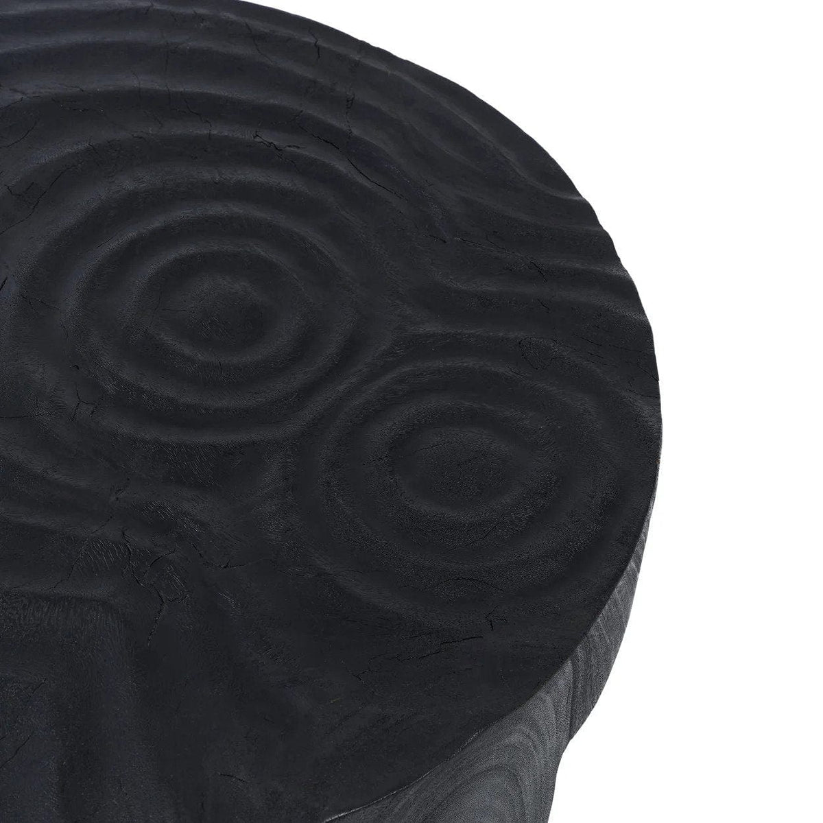 Table basse ronde en bois de suar noir 61x61x40cm Madero - Bazar Bizar — vue 5