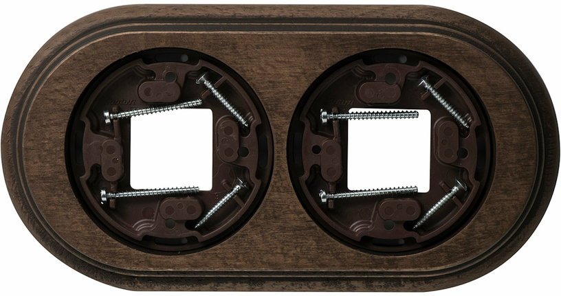 Socle d'interrupteur multifonctionel 2 postes marron Garby - Fontini - The Cool Republic