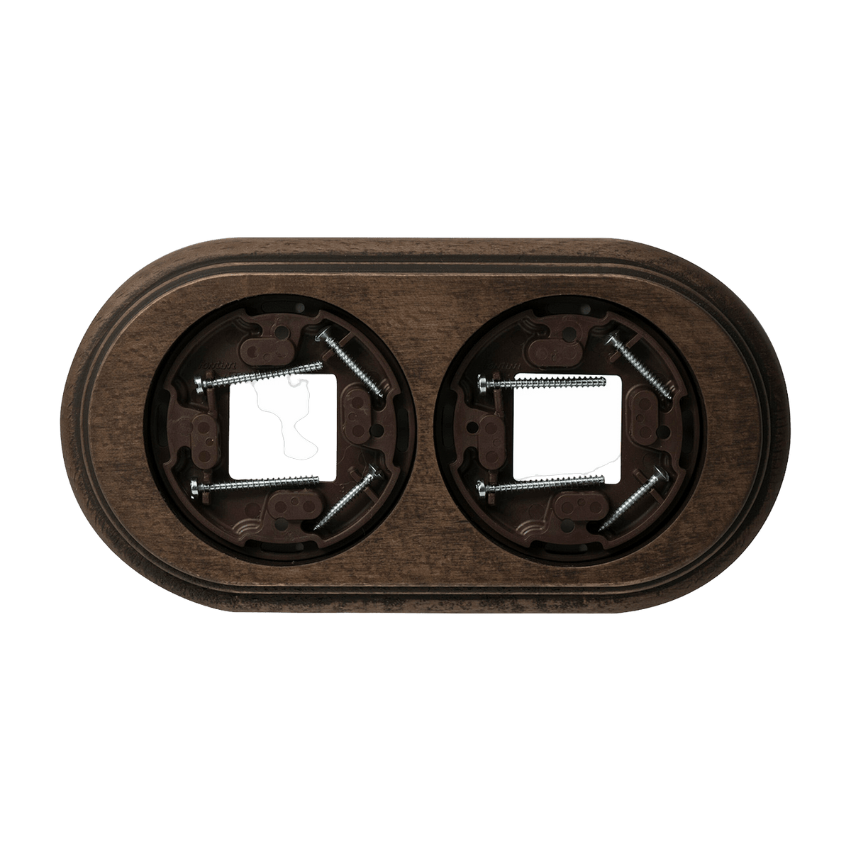 Socle d'interrupteur multifonctionel 2 postes marron Garby - Fontini - The Cool Republic